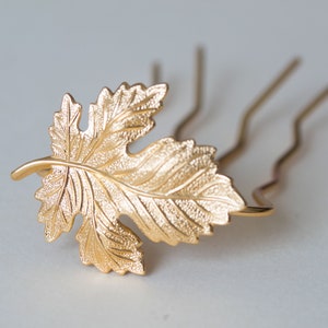 Leaf Hair Stick, Gold Hair Clip, Bun Holder, Bridal Headpiece, Bun Stick, Bridal Hair Pin, Wedding Hair Clip, Hair Prong, Boho Headpiece