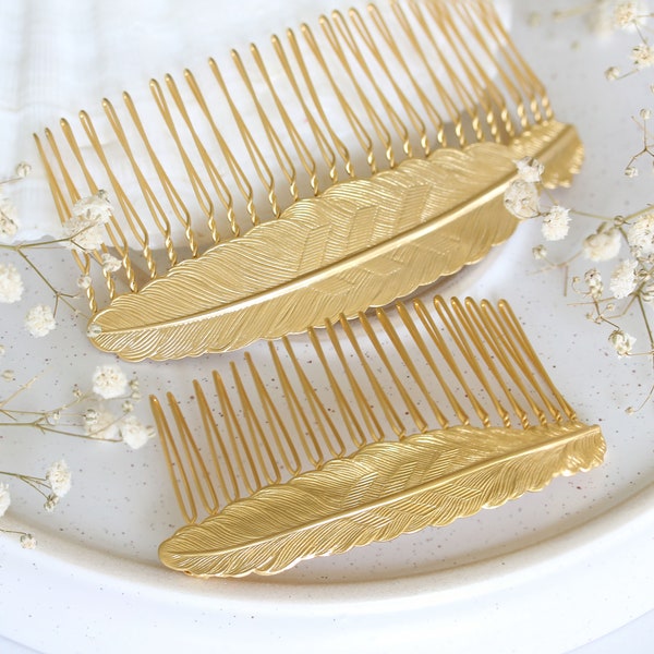 Greek Goddess Hair Comb, Bridal Feather Comb, Gold Feather Headpiece, Wedding Headpiece, Bridal Headpiece, Bridesmaids Gift, Gift For Her