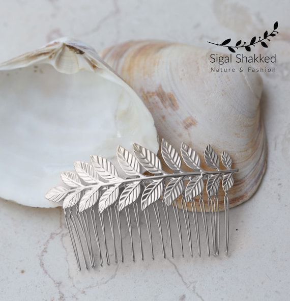 Silver Leaf Design Hair Comb s-l400.jpg main image 4