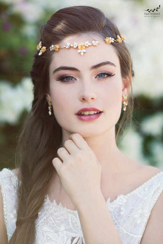 Wedding Tiara Bridal Forehead Band Wedding Hair Piece Bridal