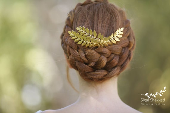 Bridal Grecian hair comb Bridal Olive Headpiece, Grecian Headpiece, Greek Goddess  main image 2
