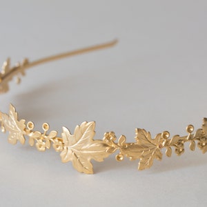 Woodland Headband, Gold Leaf Tiara, Wedding Leaf Tiara, Wedding Leaf Crown, Woodland Wedding, Hair Accessory, Wedding Headband, Hair Vine