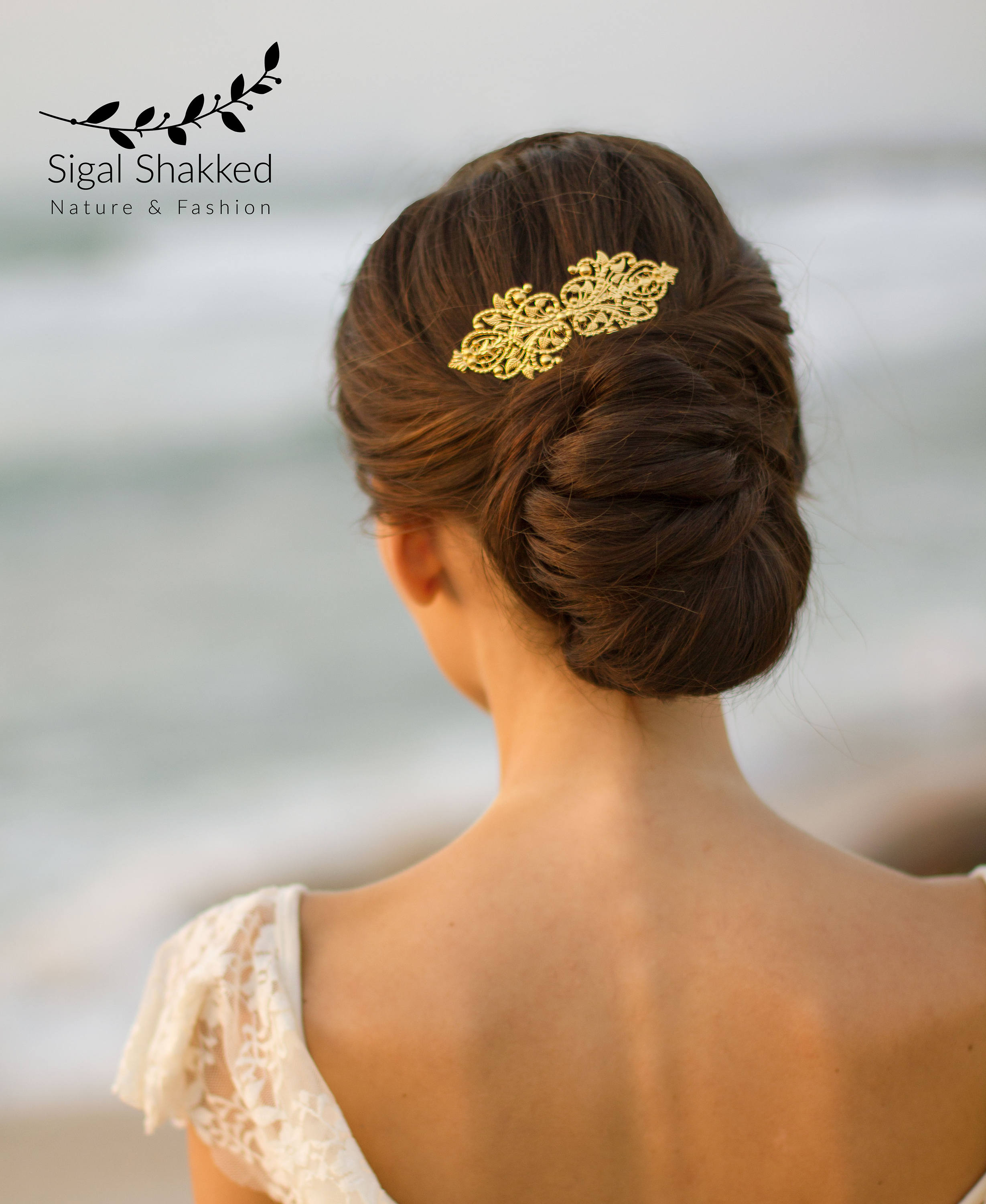 Bride Comb Pin Gold Bridal Comb, Decorative Comb, Bridesmaids Comb, Bridal Hair Pin ...