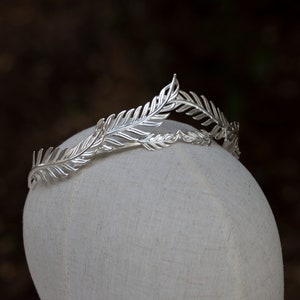 Silver Laurel Leaf Crown, Greek Goddess Silver Halo Crown, Bridal Leaves Headband, Grecian Tiara, Silver Leaf Headpiece, Silver Leaf Tiara image 6