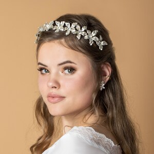 Goddess Tiara, Bridal Crown, Wedding Headpiece, Crystal Headband, Bridal Headpiece, Rustic Headpiece, Woodland Wedding. Bridal Halo Crown image 5