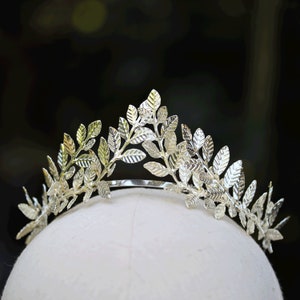 Greek Goddess Silver Olive Headpiece, Gold Laurel Leaf Headband, Grecian Halo Crown, Bridal Headpiece, Bridesmaids Headpiece, Prom Headpiece
