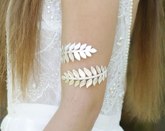 Upper Arm Cuff Bracelet, Silver Arm Band, Silver Arm Bracelet, Leaf Bracelet, Bridal Bracelet, Bridesmaid Bracelet, Wedding Bracelet, Prom