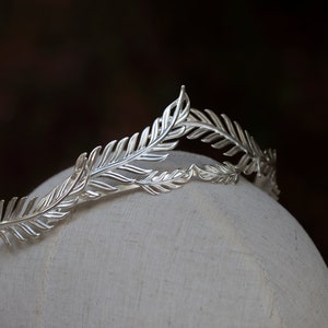 Silver Laurel Leaf Crown, Greek Goddess Silver Halo Crown, Bridal Leaves Headband, Grecian Tiara, Silver Leaf Headpiece, Silver Leaf Tiara image 5