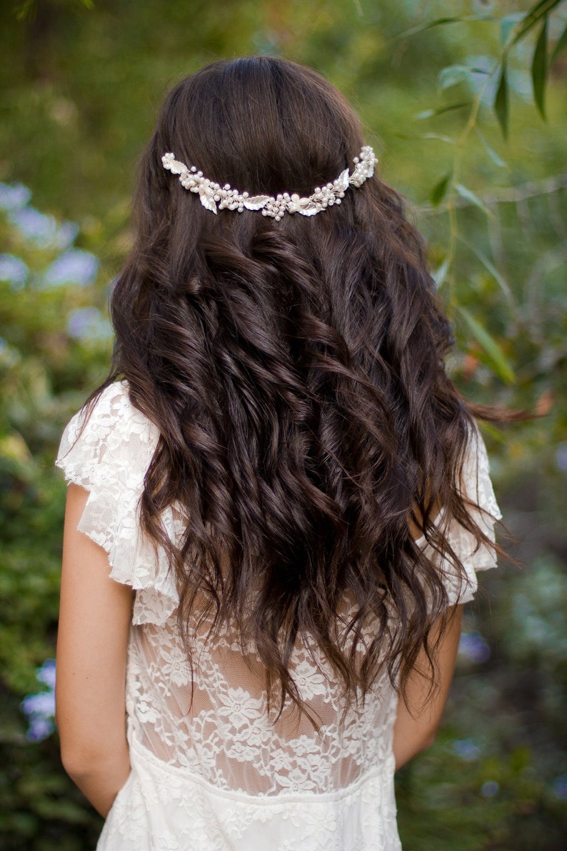 Wedding Long Pearl Hair Vine Bridal Hairpiece Wedding Pearl | Etsy