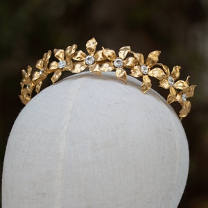 Goddess Tiara, Bridal Crown, Wedding Headpiece, Crystal Headband, Bridal Headpiece, Rustic Headpiece, Woodland Wedding. Bridal Halo Crown image 6