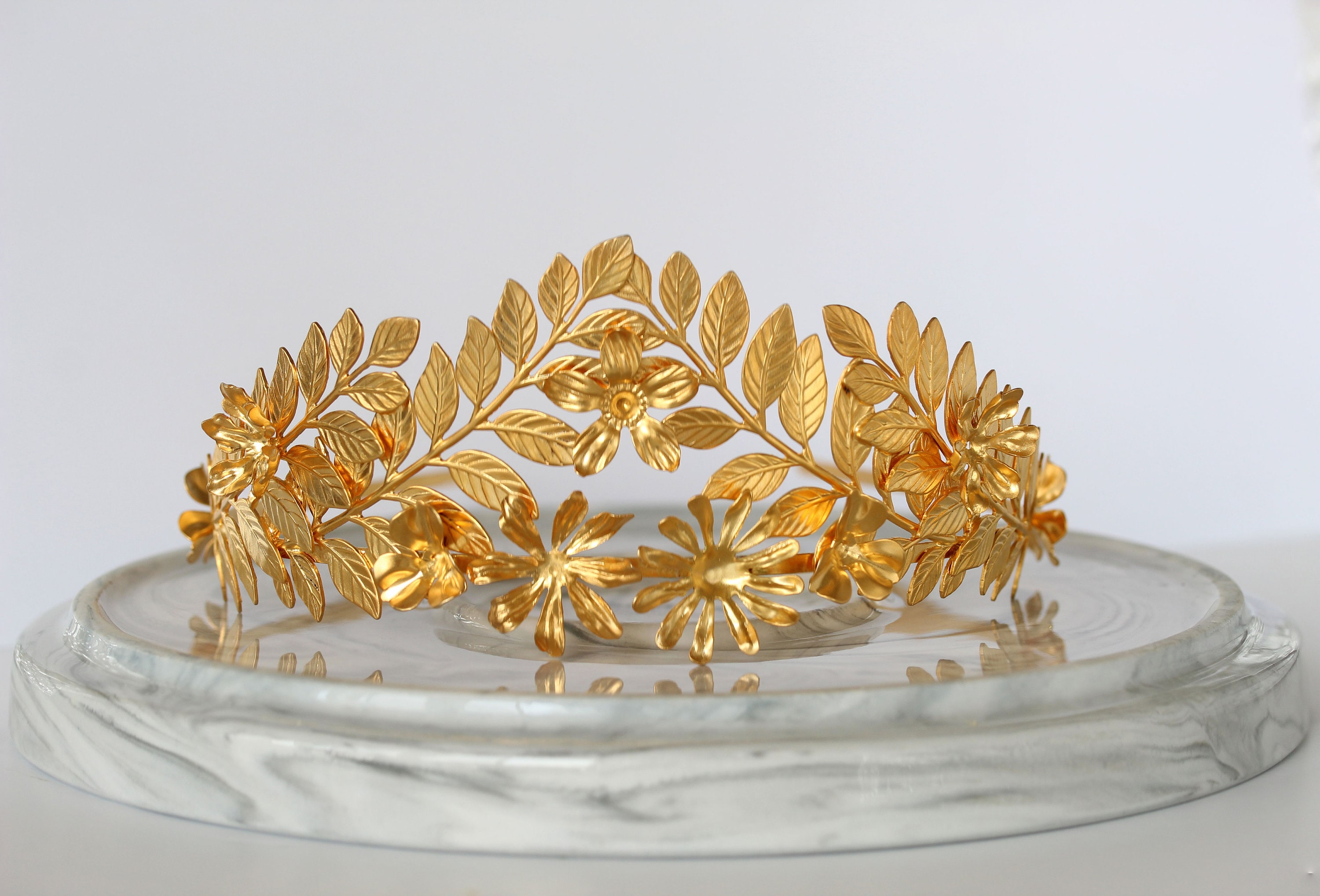 Greek Crown Laurel Leaf Crown Bridal Gold Leaf Crown Gold Etsy