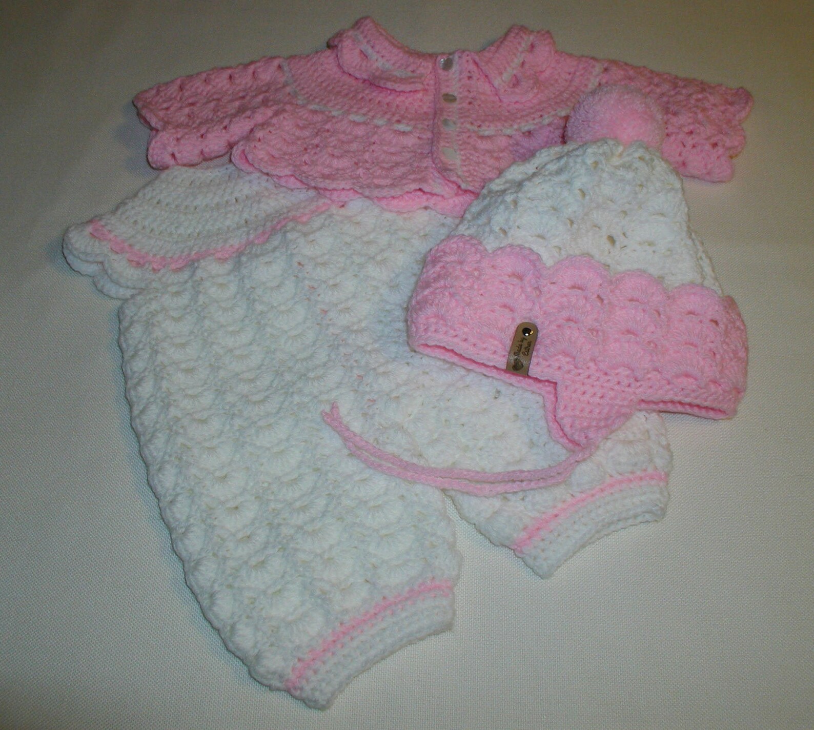 Pink/white Baby Girl Layette Set Including Jacket Romper and Etsy