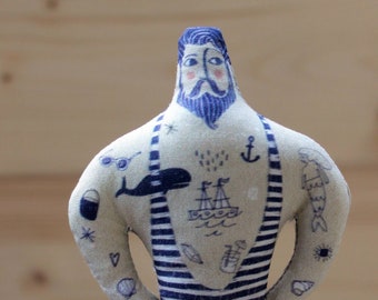 THE TATTOED SAILOR  (pocket) 15 cm gift for her-him-christmas-homedecor