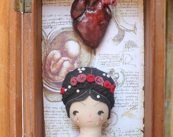 Frida art doll -handmade doll_OOAK