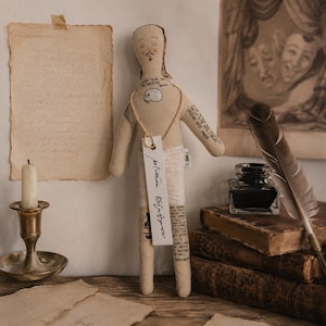 Handgeschilderde kunstpop geïnspireerd op William Shakespeare, een uniek verzamelobject, een prachtig kunstcadeau.