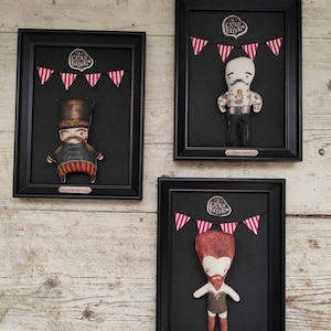 Cadres de "le cirque bizarre", homedecor, cadeau parfait, pour elle, pour lui, freak show look vintage style ancien avec tatouages