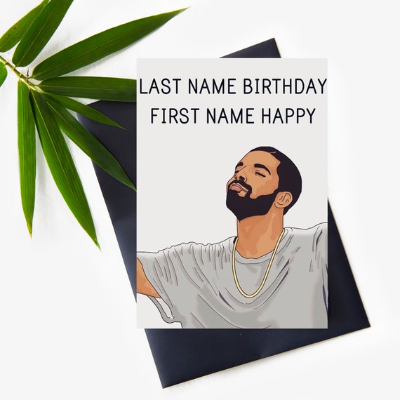 Personalized printable Drake Last Name birthday birthday card | Etsy