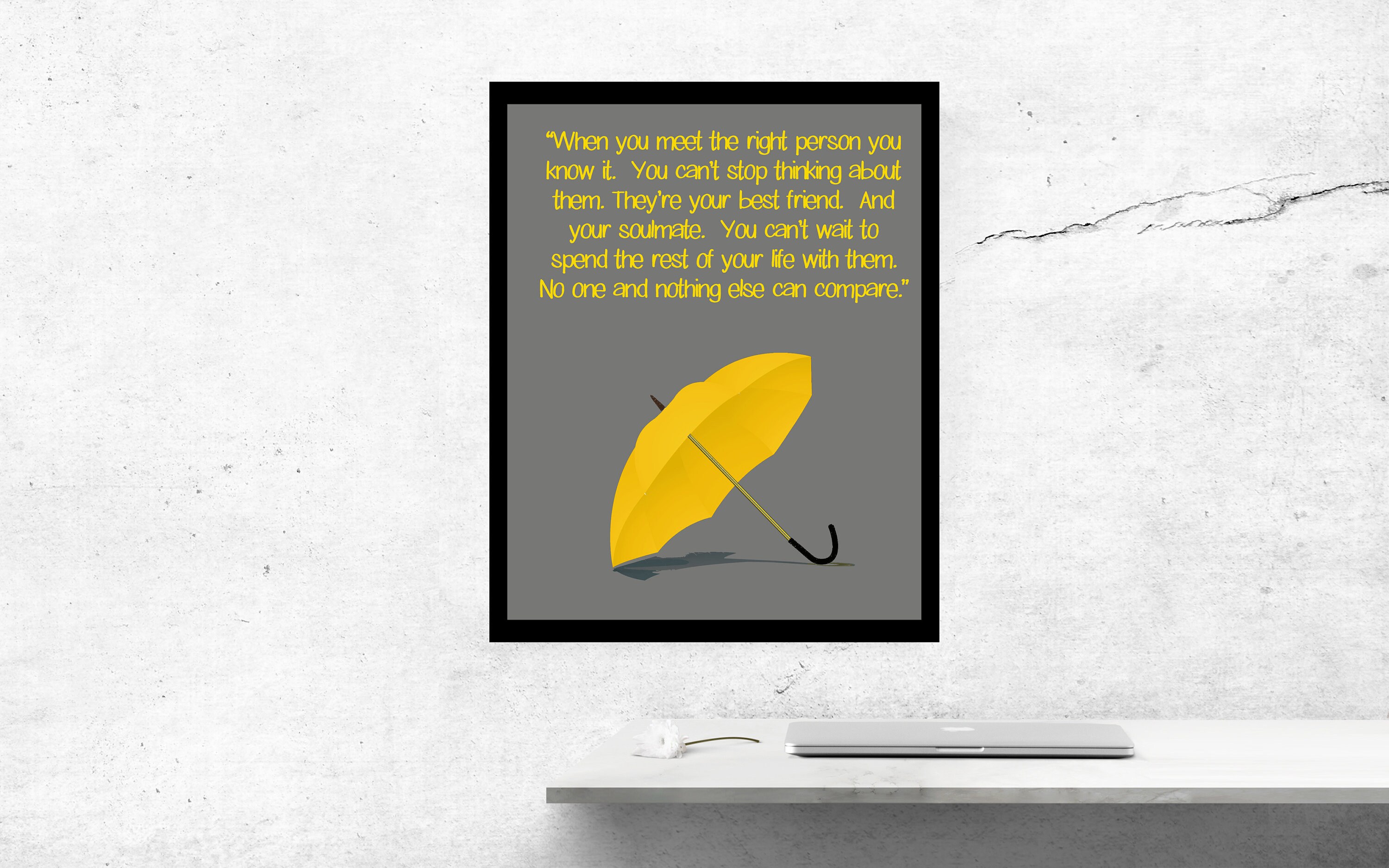 How I Met Your Mother yellow umbrella love quote poster HIMYM Etsy