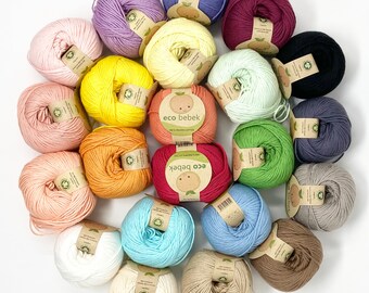 Made In Turkey Beautiful Colours Gots Certified 100 Cotton 50g Each Ships From Canada Organic Cotton Yarn Craft Supplies Tools Doll Model Making Theartistloft Co Uk