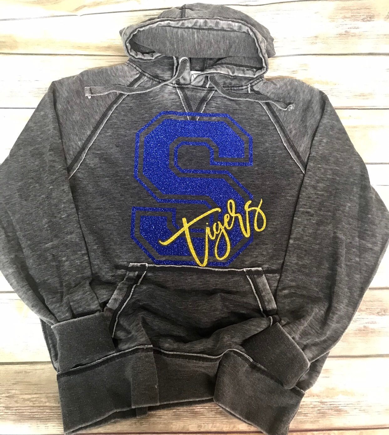 Custom School Hoodie Distressed/vintage Charcoal Hoodie Custom Etsy