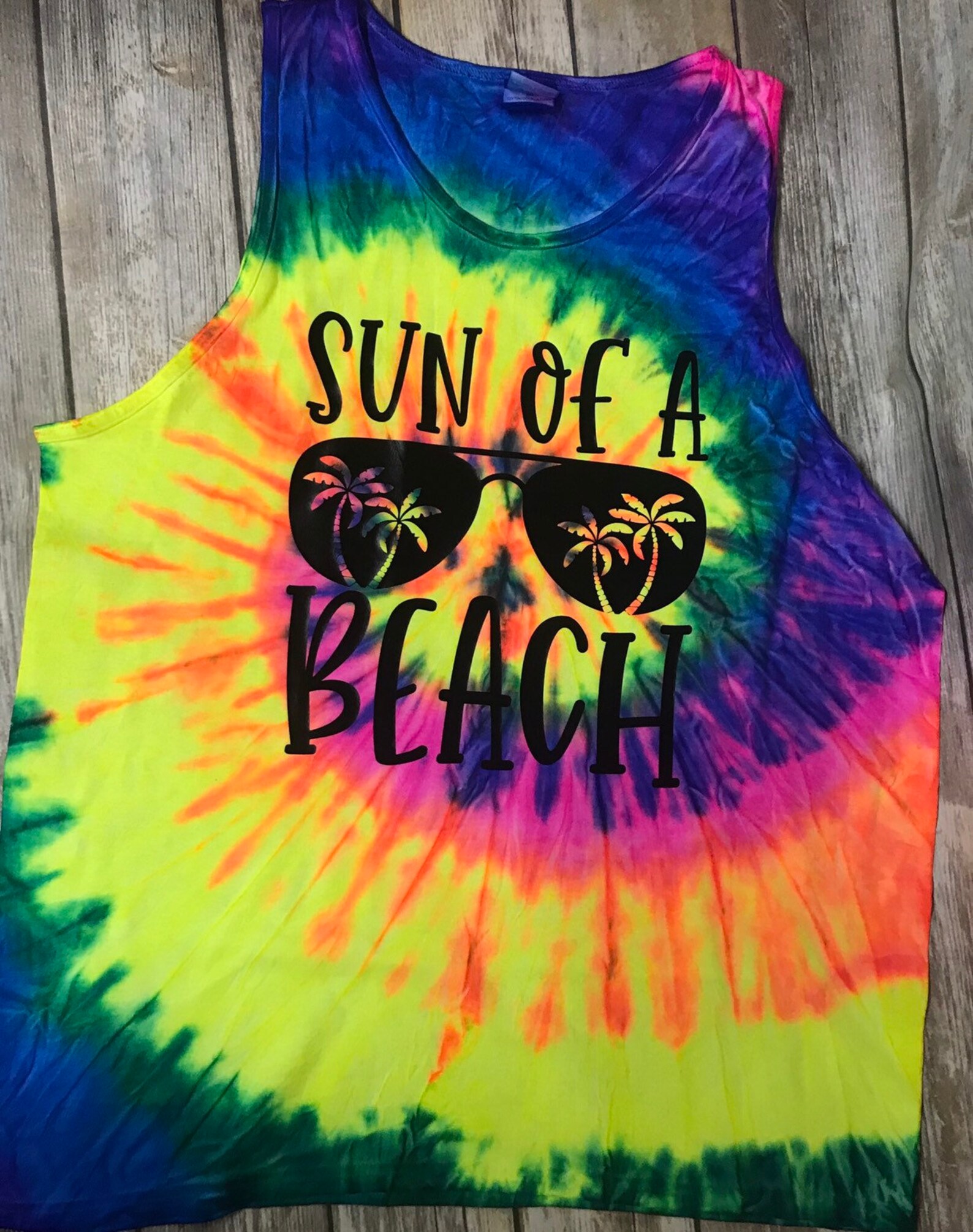 Funny Tiedye Tank Son of a Beach Tank/tye Dye/ Etsy