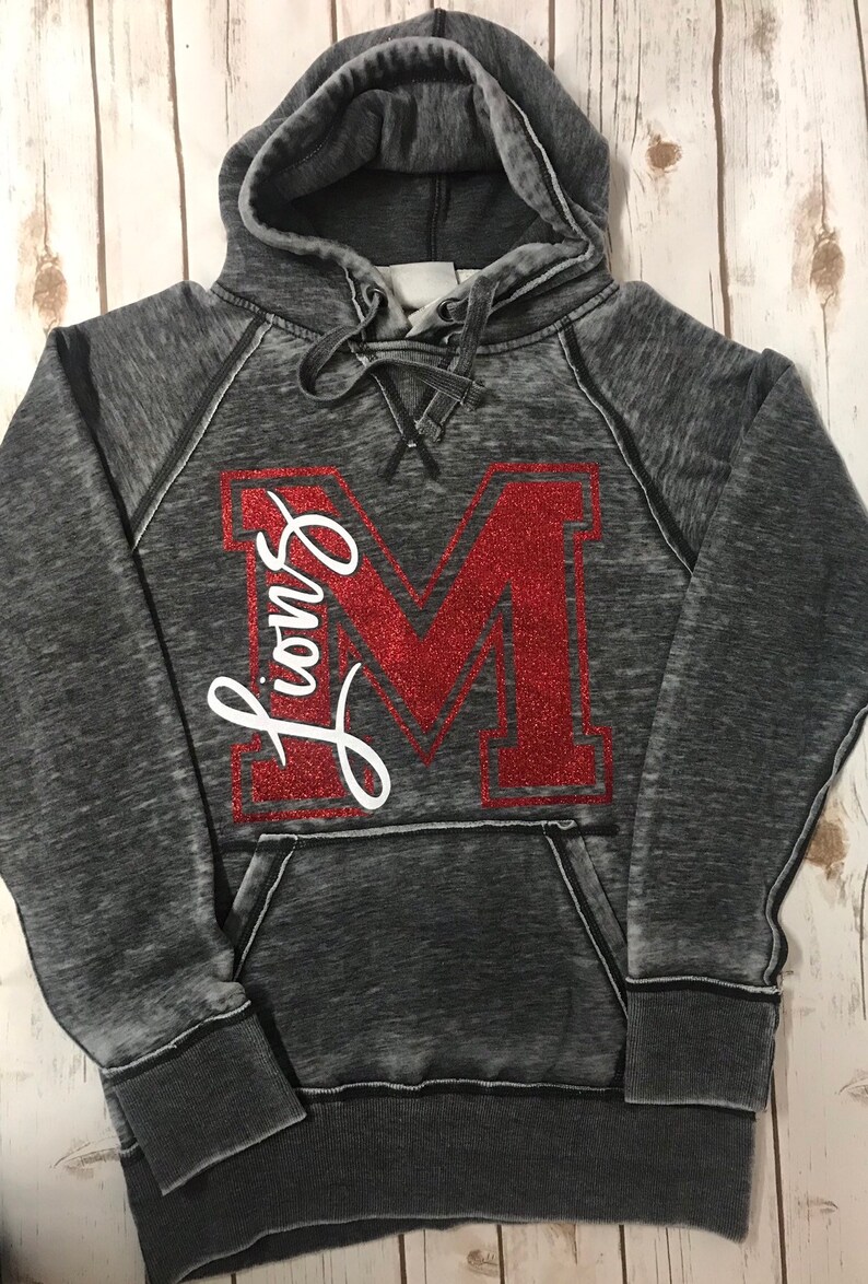 Custom School Hoodie Distressed/vintage Charcoal Hoodie Custom Etsy