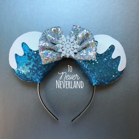 Snow Mickey Ears Snowflake Mickey Ears Frozen Mickey Ears Etsy