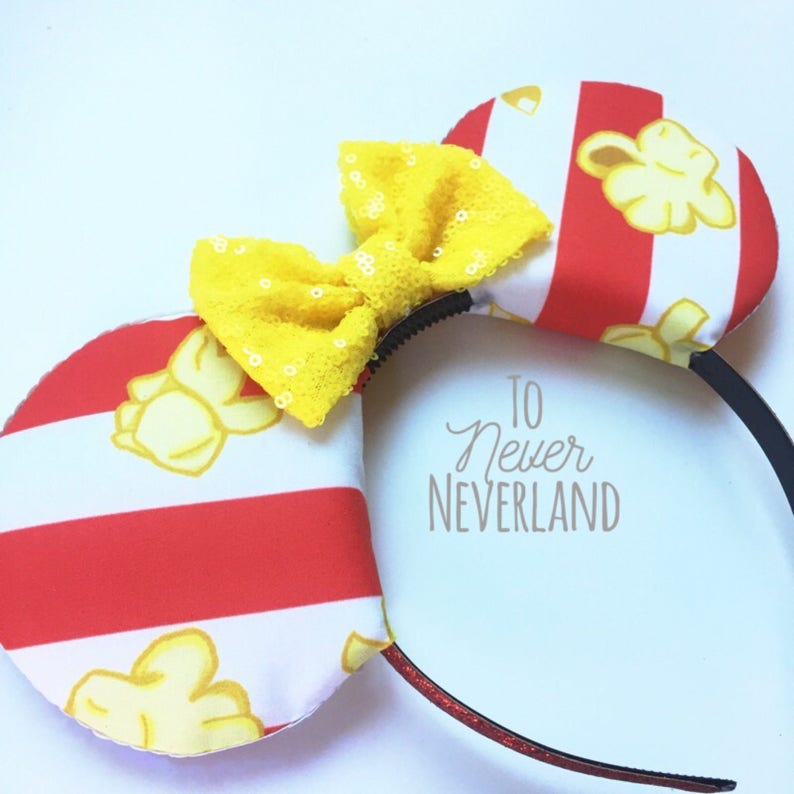 Popcorn Mickey Ears Popcorn Ears Popcorn Minnie Ears Etsy