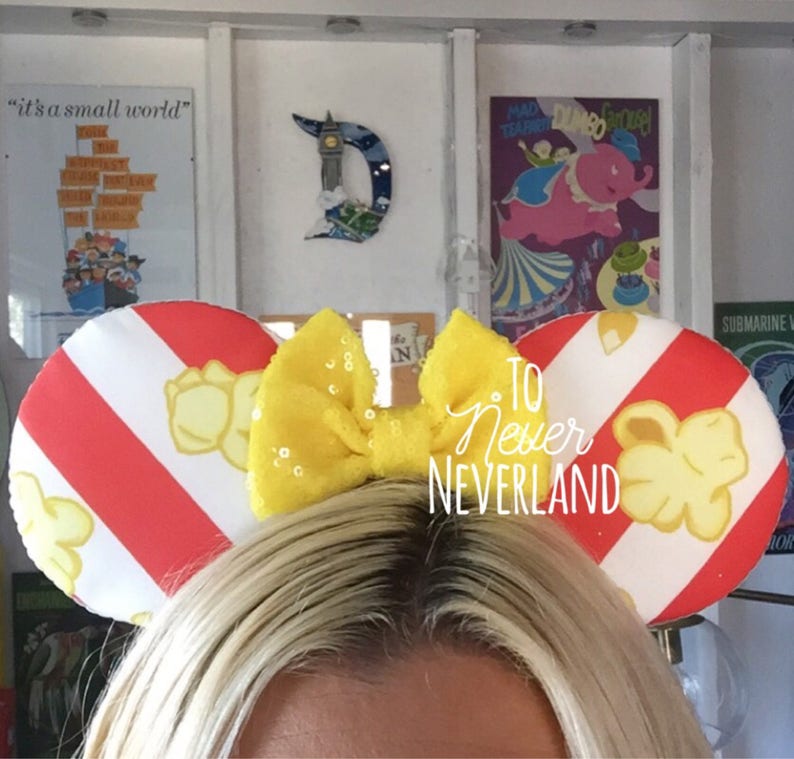 Popcorn Mickey Ears Popcorn Ears Popcorn Minnie Ears Etsy