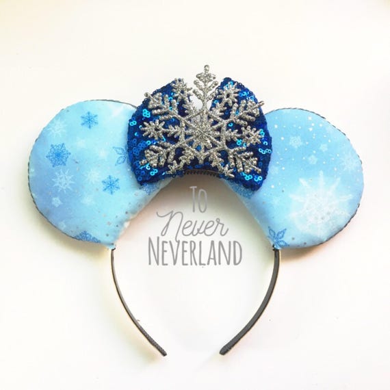 Frozen Mickey Ears Winter Snowflakes Frozen Disney Inspired Etsy