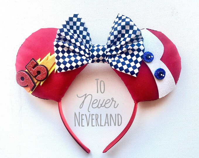 Lightning Mcqueen Mickey Ears Lightning Mcqueen Ears Cars Etsy