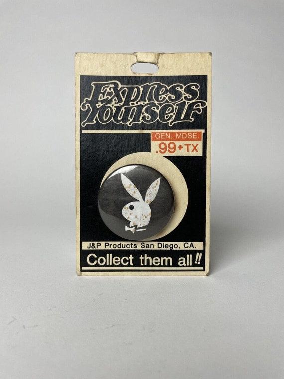 Rare Vintage Playboy Button Express Yourself pin … - image 3