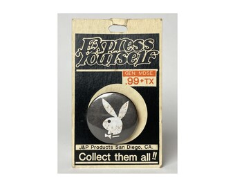 Rare Vintage Playboy Button Express Yourself pin back deadstock nos 70s 80s