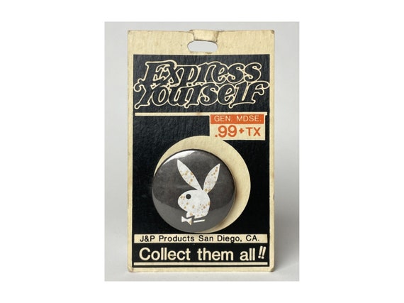 Rare Vintage Playboy Button Express Yourself pin … - image 1