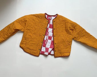 Cropped Vintage Up-cycled Quilt Jacket