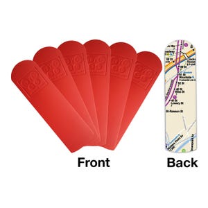 Set of 6 - Real Map/Recycled Leather NYC Subway Map Bookmarks