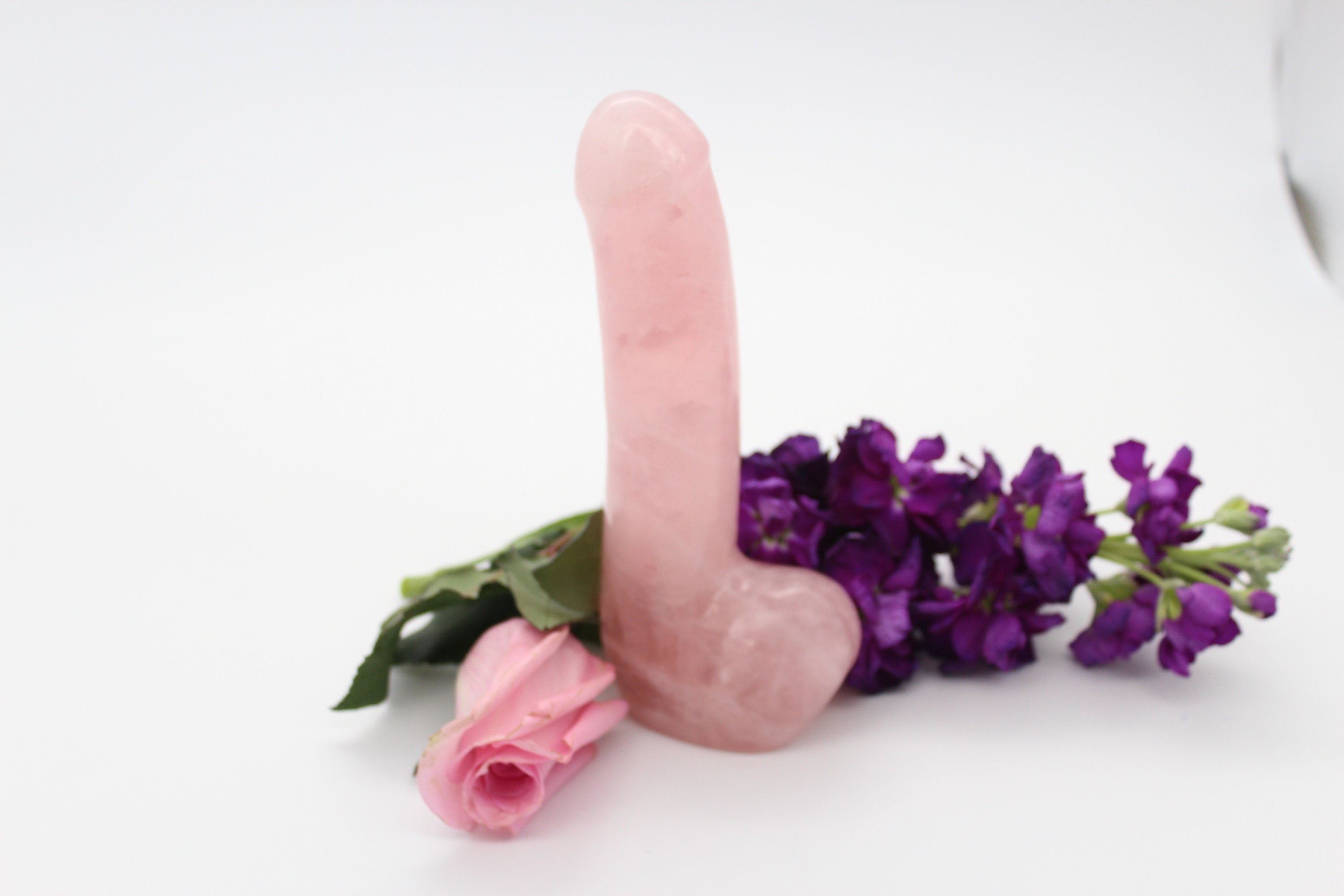 Natural Pink Quartz Crystal Dildo Massage Wand Crystal Stone Gemstone Penis Gift