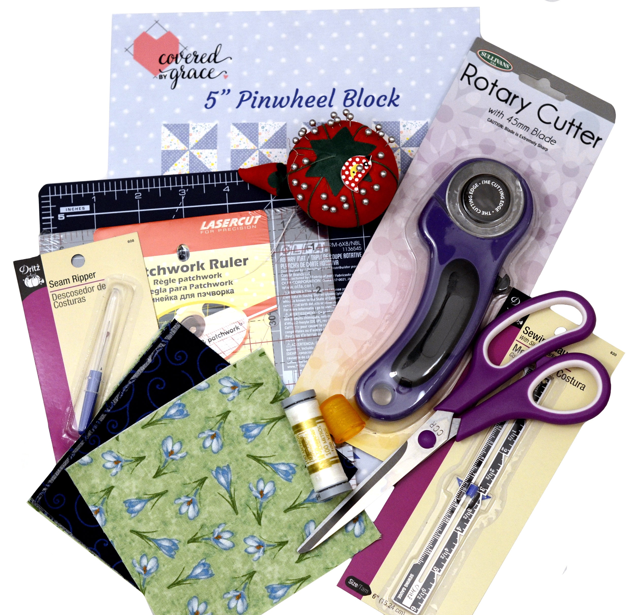 Beginner Quilt Kit Learn to Quilt Tools & Notions Kit 