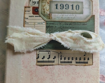 Handmade Floral Journal: Vintage Style Memory Book with Ephemera