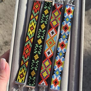 Beaded bracelet, bracelet with ornament, boho bracelet, Ukrainian jewelry, ethnic bracelet, handmade bracelet, native bead bracelet