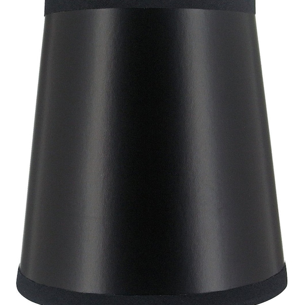 Black with Gold Interior 4 Inch Barrel Drum Clip On Chandelier Lampshade