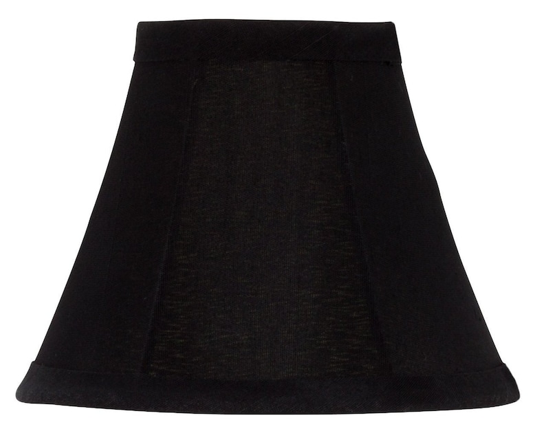 Black Silk with Gold Lining Bell Shade Chandelier Lamp Shade Mini Clip on Shade image 1