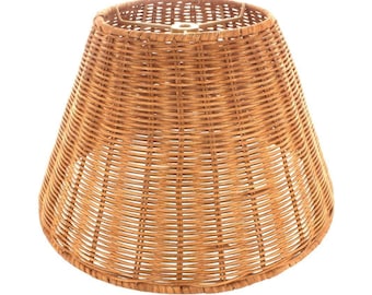 Medium Brown Wicker 12 Inch Empire Lampshade 6x12x8