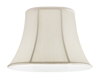 Off White Silk Shantung Oval Bell Lamp Shade