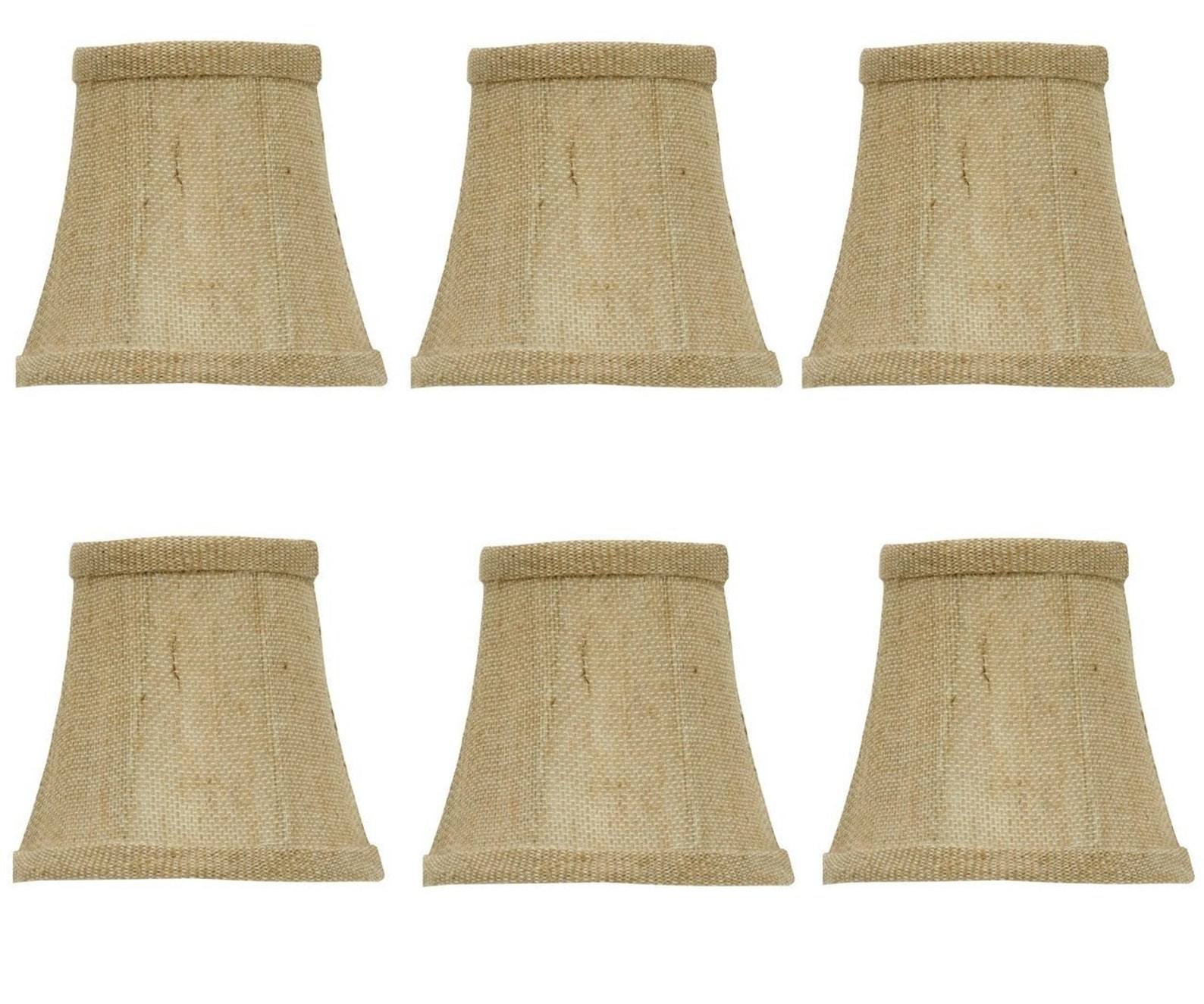 Set of 6 Chandelier Lamp Shades 4 Inch Sand Belgium Linen Etsy
