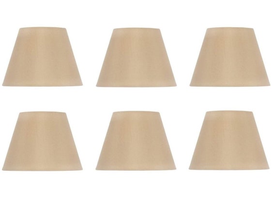 Upgradelights Set of Six European Drum Style Chandelier Lamp Shade Mini Shade Natural Burlap Fabric Upgradelights Set of Six European Drum Style Chandelier Lamp Shade Mini Shade Natural Burlap Fabric