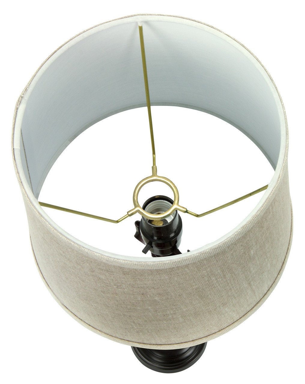 Red Linen 10 Inch European Drum Lampshade With Slip Uno Fitter