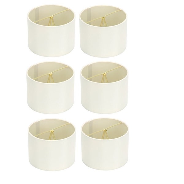 5 Inch Retro Barrel Drum Clip on Chandelier Lampshade (Set of 6) (Eggshell)