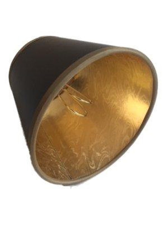 Black lampshade top with gold trim