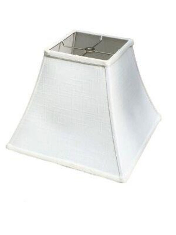 White Silk 10 Inch Square Bell Candle Stick Lampshade Replacement